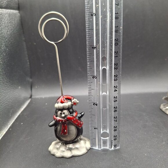 Enameled Pewter Look Place Card Holders Set Of 8 Christmas-Themed Holder Figuri - Picture 6 of 6